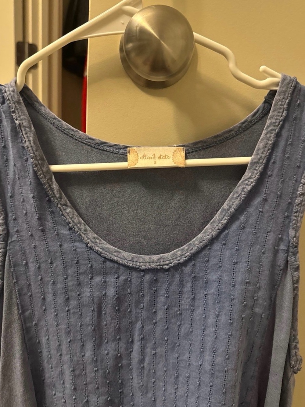 Altar'd State Washed Slate Blue Ribbed Swing Tank - Picture 4 of 5